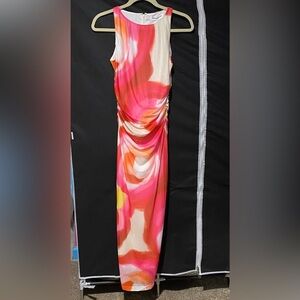 Amanda Uprichard Pink and Orange Maxi Dress